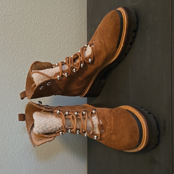 Marc Fisher Brown Lace up Boots Size 8 - Picture 1 of 9